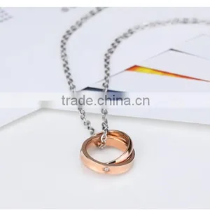 Rose Gold IP Plating Stainless Steel 316L Pendant With Ring thumbnail-3