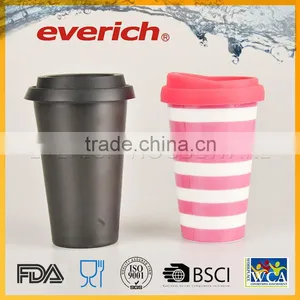Promotional Custom Plain 250ml Double Wall Ceramic Mug thumbnail-1