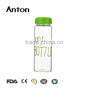 14oz High Quality Stocked Eco-friendly Feature Bpa Free Custom Glass Bottle thumbnail-5