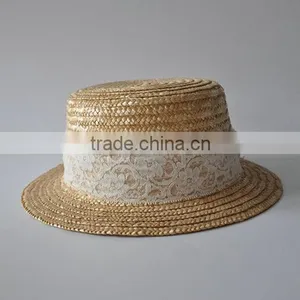 Best Selling Lace Band 100% Paper Straw Trilby Hat thumbnail-1