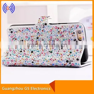 Customized Rhinestone Leather Stand Phone Case Flip Cover For Samsung Galaxy On7 thumbnail-1