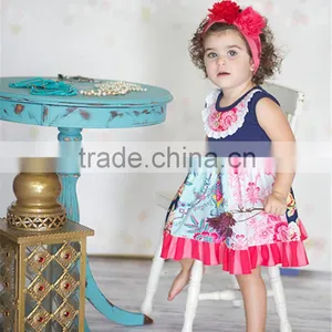 EO Friendly Baby Girls Ruffle Tutu Dress Kids Cotton Solid Color Clothes thumbnail-4
