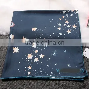 100% Silk Big Square Scarf , Twill;14mm; thumbnail-3