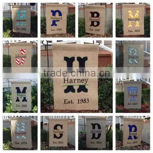Monogrammed Garden Yard Burlap Flags Blank Embroidered Cheap Wholesale Flags thumbnail-2