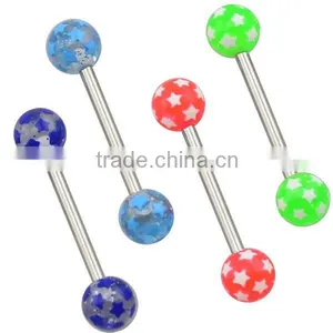 TR01070 14G Tongue Barbell Printed Fake Piercing Tongue thumbnail-6
