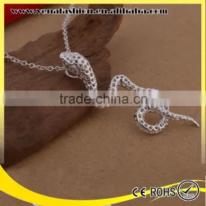 Snake Design Silver Chain Pendant, 925 Silver Pendant thumbnail-5
