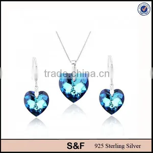 Ocean Of Heart 925 Silver Austria Crystal Jewelry Set thumbnail-1