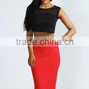 Wholesale Red Jersey Tube Sexy Skirt thumbnail-1