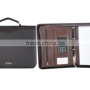 Zipper A4 Briefcase PU Leather Portfolio / Padfolio With Handle thumbnail-1