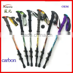Cheap Three Sections Carbon Fiber Telescopic Trekking Pole Nordic Walking Stick thumbnail-1