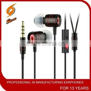 Metallic TPE Flat Cable Earphones&ear Buds With Mic From Factory thumbnail-4