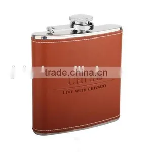 Hot Sales! Stainless Steel Hip Flask Set With Leather thumbnail-1