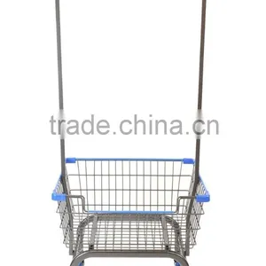 Metal Laundry Cart With Double Pole Rack thumbnail-1