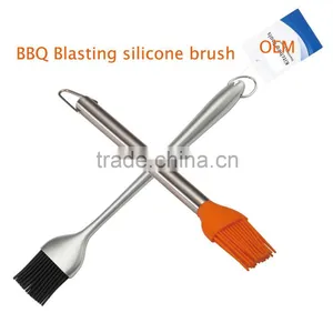 BBQ Tools 430 Stainless Steel Handle Silicone Bristle Cooking Oil Brush thumbnail-1
