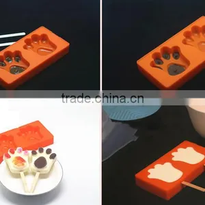 Quality Baking Supplies 3 Cavities Rectangle Oval Shaped Silicone Chocolate Lollipop Ice Cream Popsicle Molds Cake Pop Mould thumbnail-5