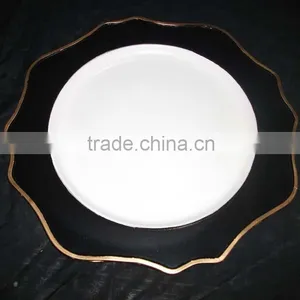 Black Charger Plate With Gold Rim thumbnail-1