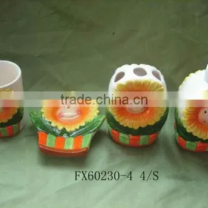 Ceramic Bathroom Set/soap Dish/dispencer/toothbrush Holder thumbnail-1