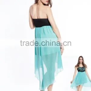 2016 New Arrival Low Back Black and White Evening Dresses thumbnail-2