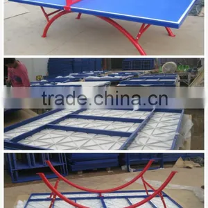 New Technology SMC Outdoor Rainbow Leg Table Tennis Table Rain Proof Pingpong Table for Sale thumbnail-5