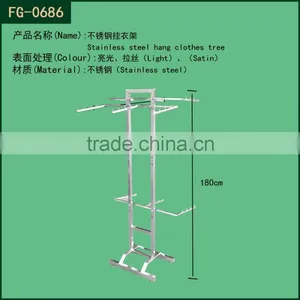 Stainless Steel Garment Storage Rack / Big Clothing Shelf Rack thumbnail-1