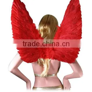 Large Red Feather Angel Wings for Women, Men and Teens thumbnail-2