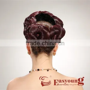Wedding Hair Pieces for Bride, Synthetic Hair Accessories for Updos thumbnail-2