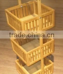 Chinese Traditional Style Bamboo Storage Basket thumbnail-1