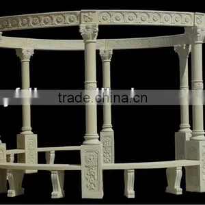 Outdoor Stone Column Gazebo With Metal Roof thumbnail-1
