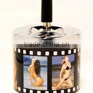 Designer Spinning Metal Ashtray,round Stainless Ashtray thumbnail-1