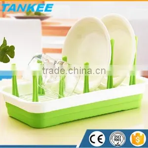 2016 New Design DIY Plastic Dish Drainer With Drip Tray Plate Drying Dish Drainer thumbnail-1