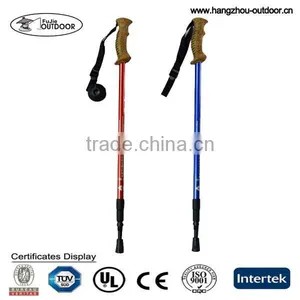2015 Cheap Adjustable Non-slip Climbing Aluminum Trekking Pole With Wood Handle thumbnail-1