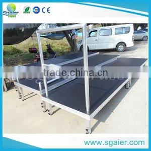Black Stage Railing Aluminum Handrail Concert Portable Stage Install thumbnail-1