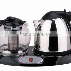 Small 1.2L Cordless Stainless Steel Kettle With Tea Pot thumbnail-1