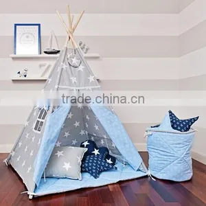 Promotional Wholesale Custom Cotton Canvas Wooden Kids Childrens Play Teepee Tipi Indian Tent thumbnail-4