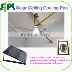 Vent Goods New Style Solar Rechargeable Ceiling Fan Three-Blade Indoor Solar (Ceiling Fan), 60" Brushless Solar Panel thumbnail-2