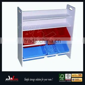 Hot Sale Book Rack Combined MDF Toy Organizer With Bins thumbnail-1