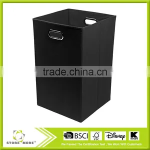 Smarty Pants Folding Laundry Basket, Solid Black thumbnail-1