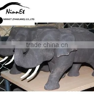 Wood Carved Elephant From Thailand thumbnail-2