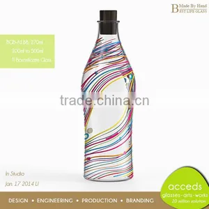 Custom Handmade Colored Glass Milk Bottles thumbnail-1