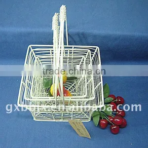 Square Creamywhite Wire Storage Fruit&fry Basket thumbnail-1