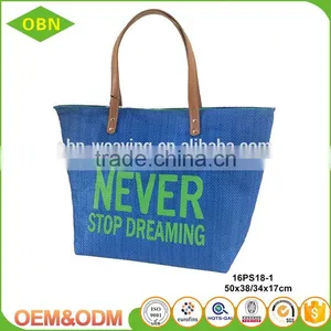 China Wholesale Custom Cheap Fashion Colorful Paper Straw Summer Beach Bag for Girl thumbnail-3