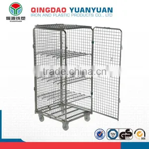 Foldable Security Roll Trolley Logistics Pallet Security Demountable Roll Pallet Metal Cage Wire Container thumbnail-1