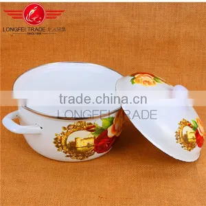 High Quality 5pcs Persimmon Type Enamel Casserole,Turkey Pot,enamel Cooking Pot thumbnail-4