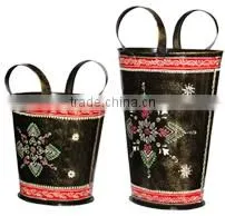IRON PAINTED BALTI PLANTER (SET OF 2) thumbnail-1