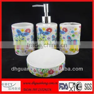 Round Full Decal Butterfly Bathroom Set thumbnail-1