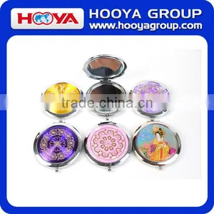Mixed Colors Diameter 7.0 cm Vintage Round Cosmetic Makeup Mirror in Girls' Bag thumbnail-1