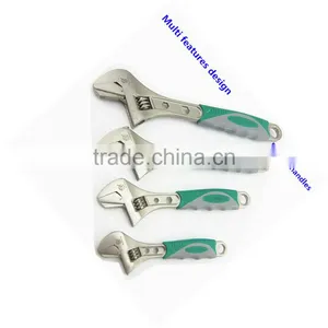 BERRYLION 10'' Combine Ratchet and Adjustable Wrench With Rubber Handle thumbnail-1