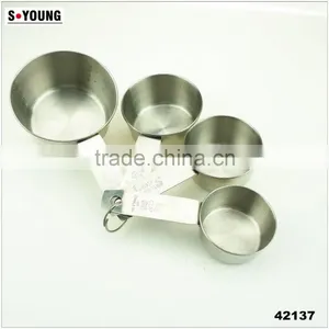 42137 4pcs Stainless Steel Nesting Measuring Cups and Spoons Set thumbnail-1