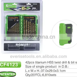 42pcs Hss Twist Drill and Bit Set in Plastic Case thumbnail-1