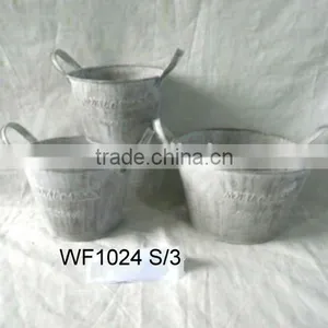 Tin Metal Garden Flower Planter Pot WF1026 thumbnail-2